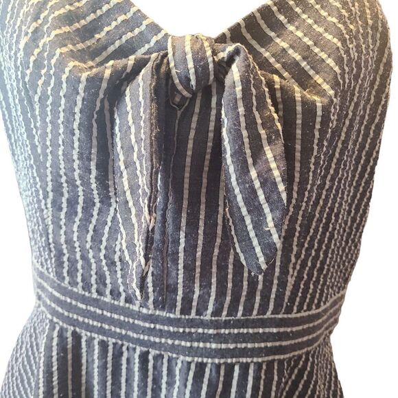 ROZ & ALI Sundress Blue and White Seersucker Sz 10 - Picture 9 of 13